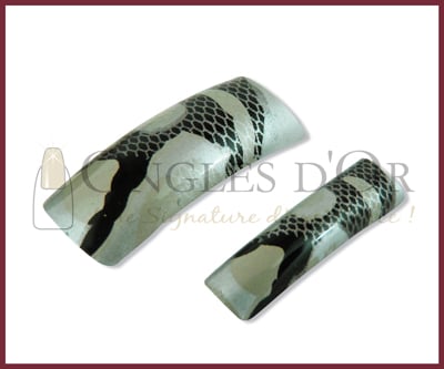 Prothèses déco Francais,Serpent Noir sur Argent (70)