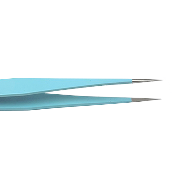 Pince à Épiler Bout Pointu Bleu en Acier Inoxydable