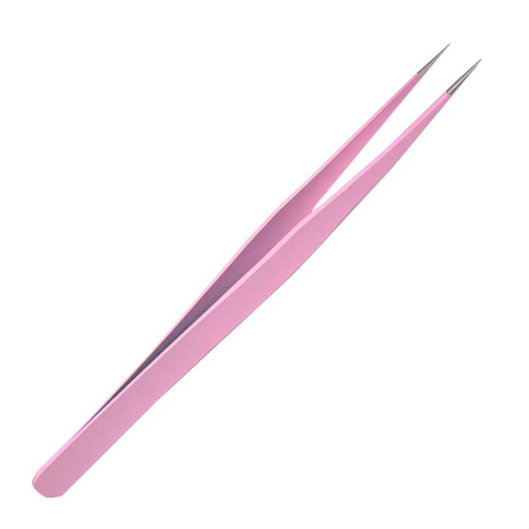Pince à Épiler Bout Pointu Rose en Acier Inoxydable
