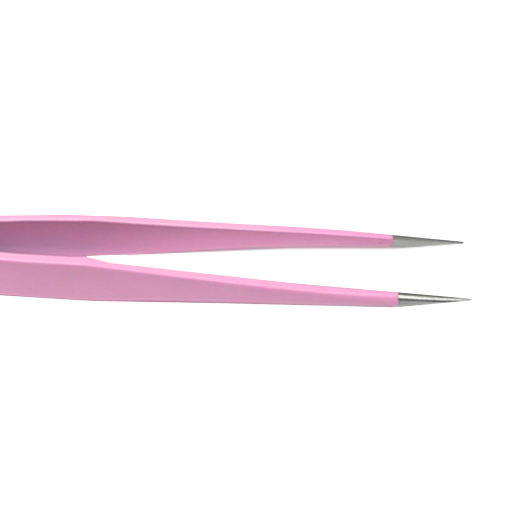 Pince à Épiler Bout Pointu Rose en Acier Inoxydable
