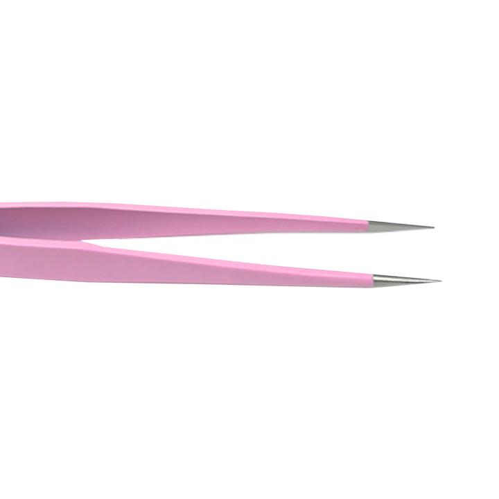 Pince à Épiler Bout Pointu Rose en Acier Inoxydable