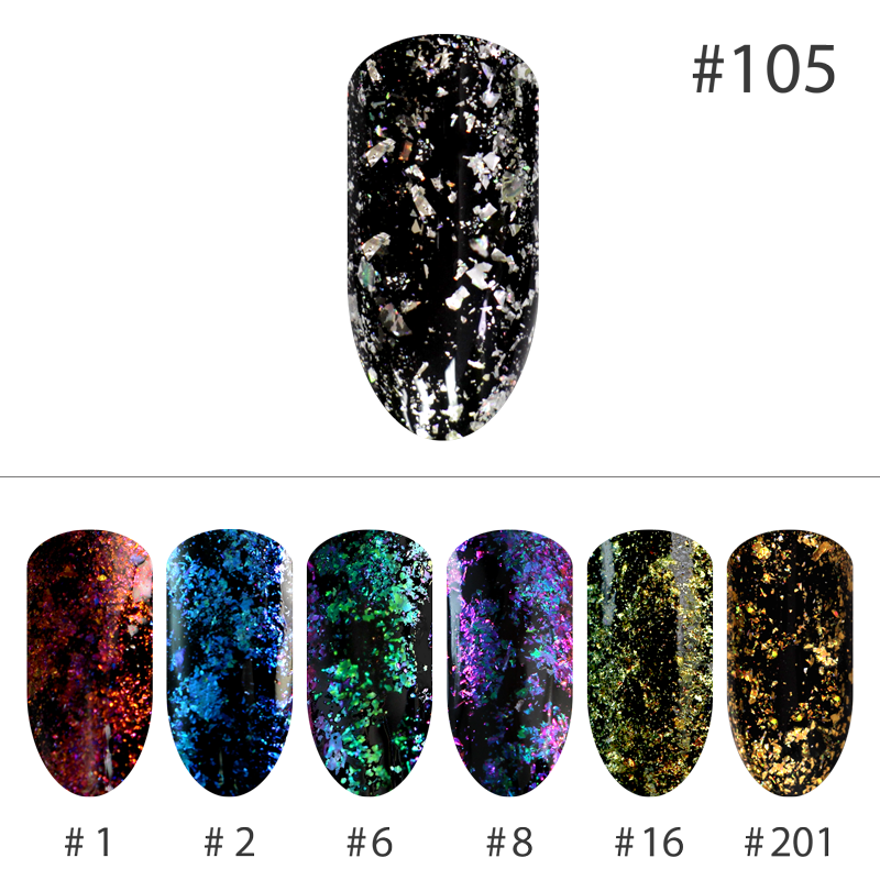 Poudre effet caméléon #105 Argent Hologramme