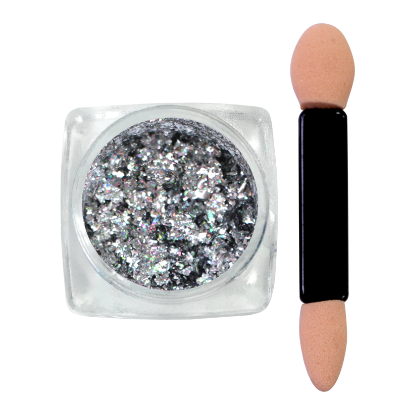 Poudre effet caméléon #105 Argent Hologramme