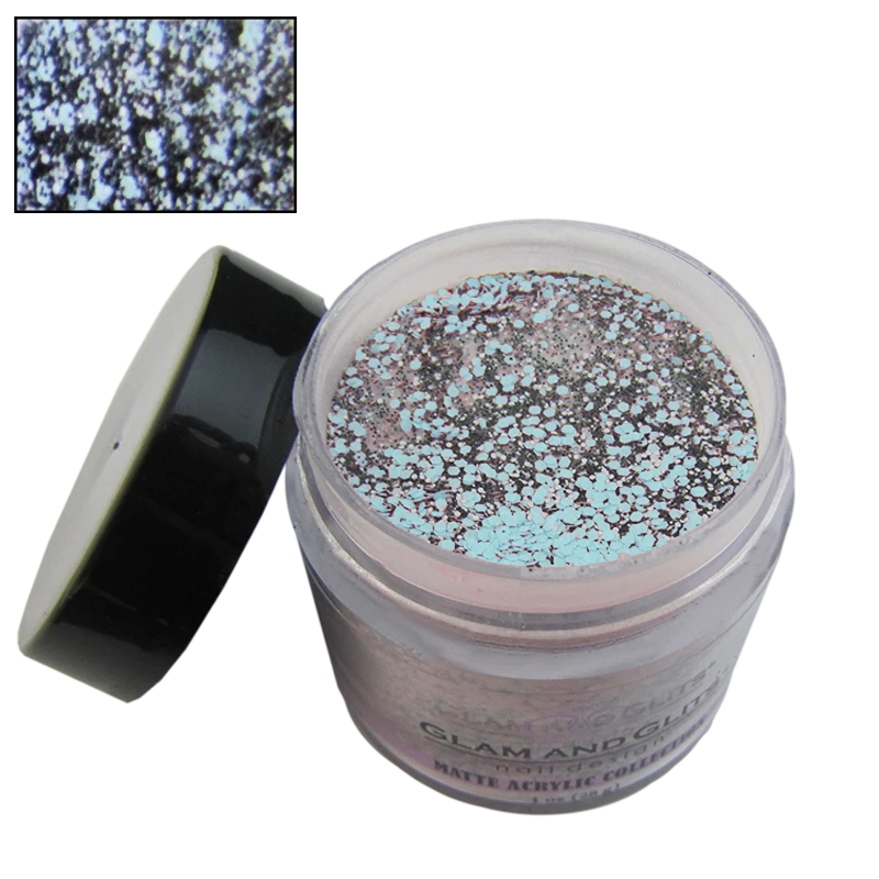 Poudre acrylique matte bleu et noir