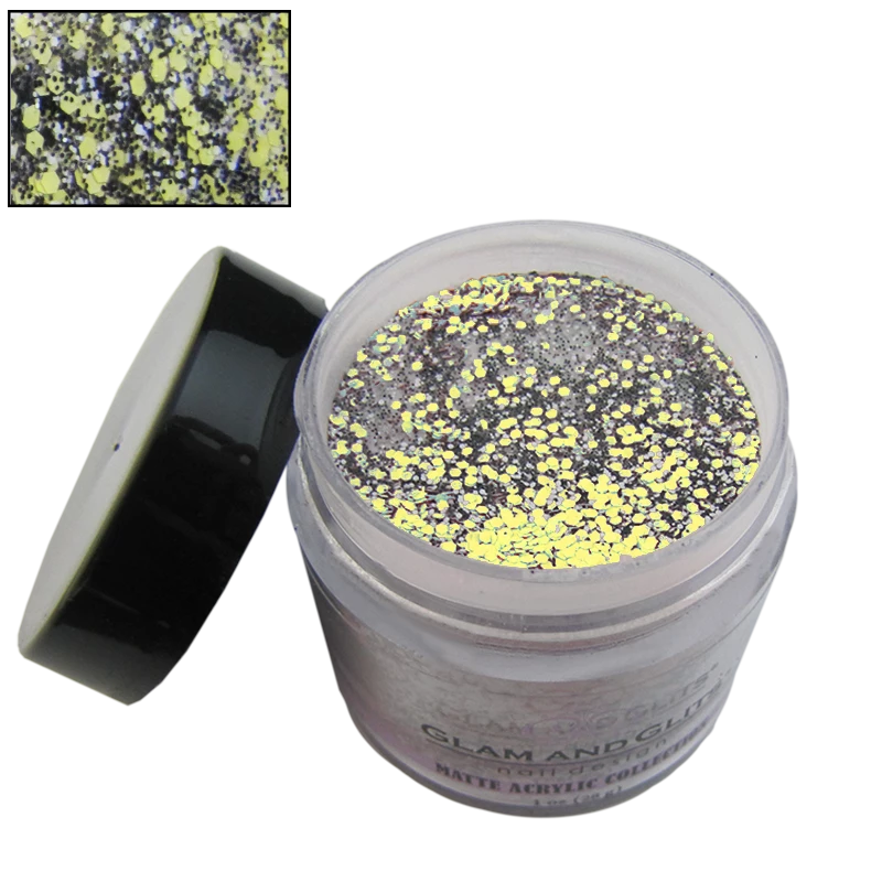 Poudre acrylique matte jaune et noir