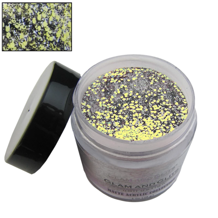 Poudre acrylique matte jaune et noir