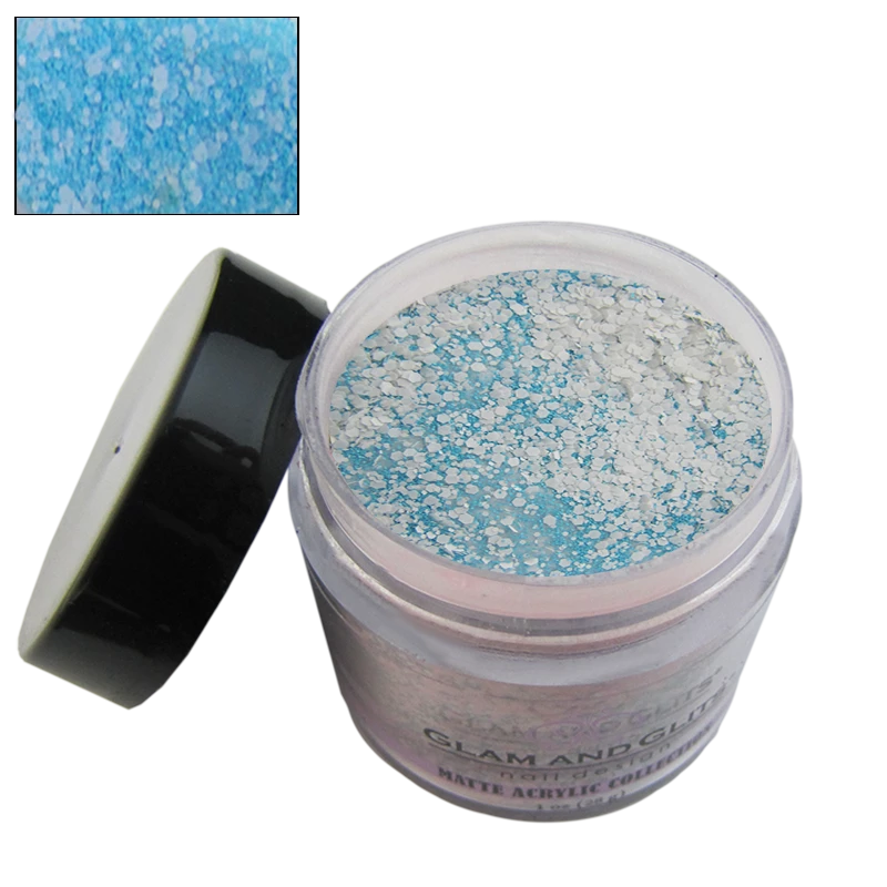 Poudre acrylique matte bleu blanc pale