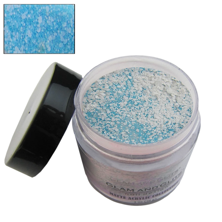 Poudre acrylique matte bleu blanc pale
