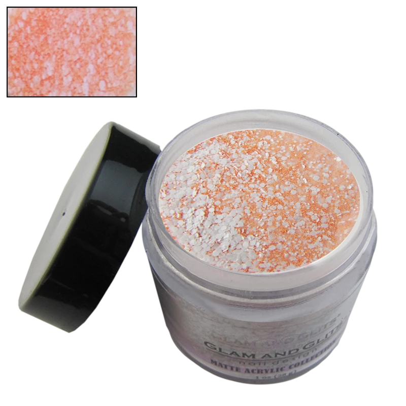 Poudre acrylique matte orange et blanc