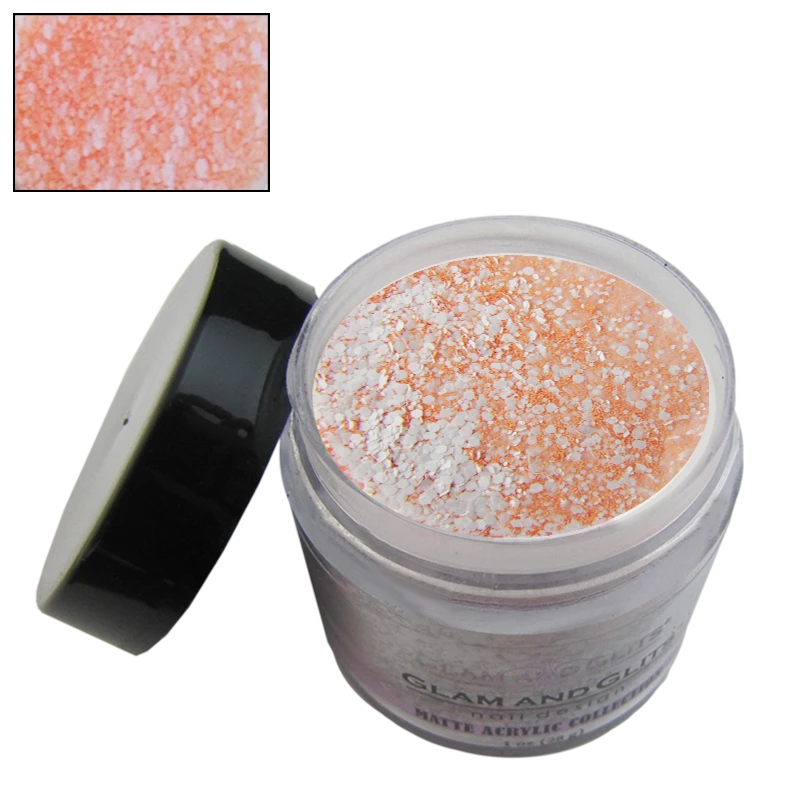 Poudre acrylique matte orange blanc