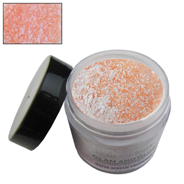 Poudre acrylique matte orange blanc