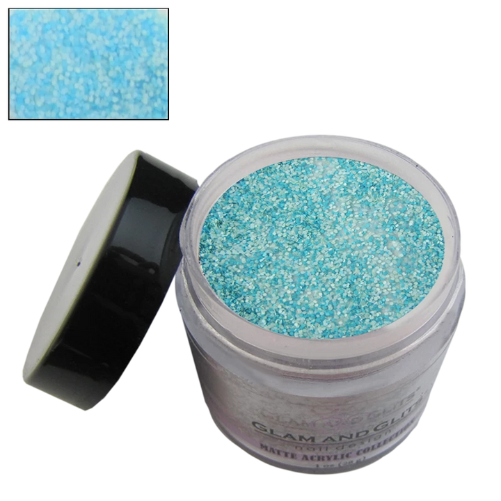 Poudre acrylique matte bleu et blanc