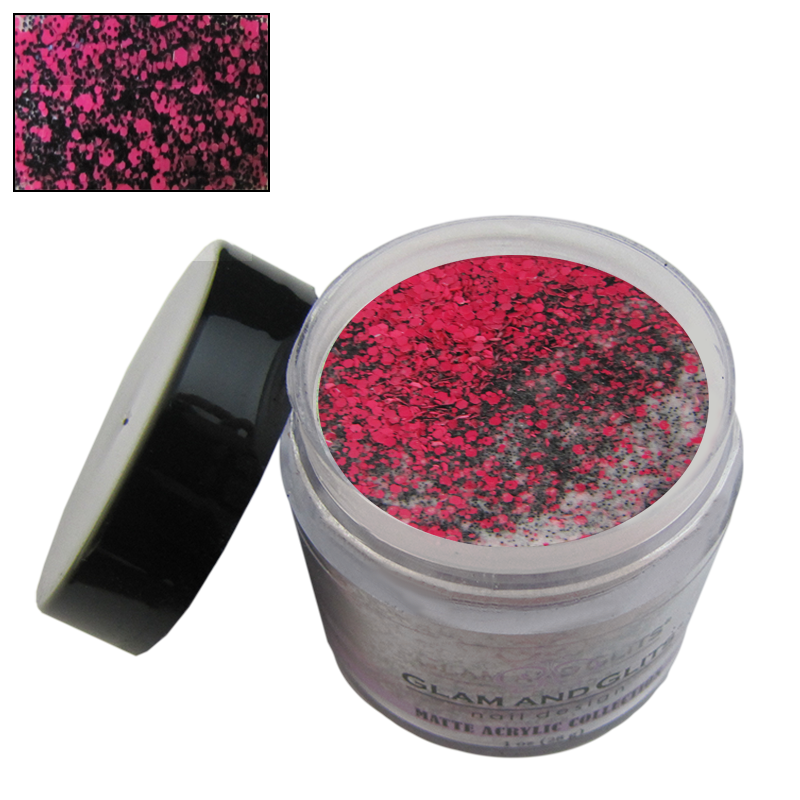 Glam and glits Poudre acrylique matte fuchsia noir