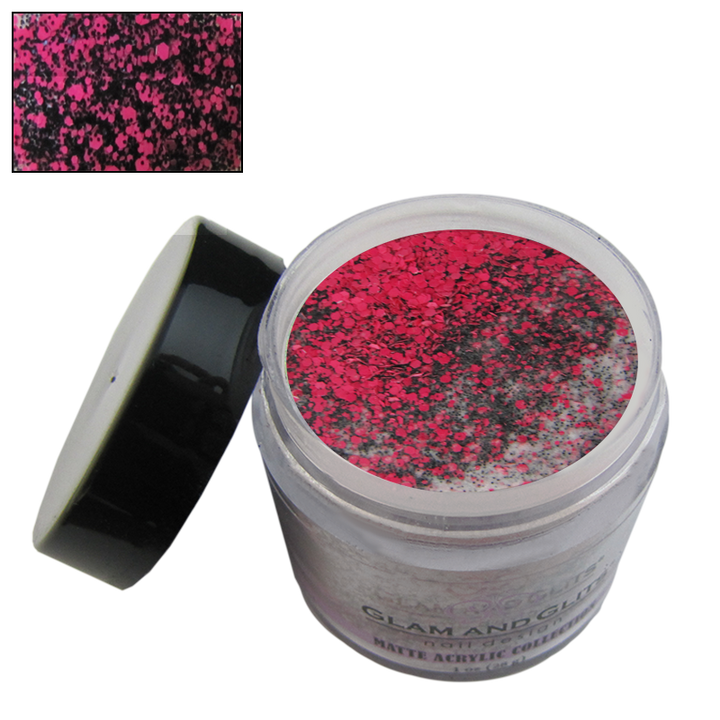 Glam and glits Poudre acrylique matte fuchsia noir