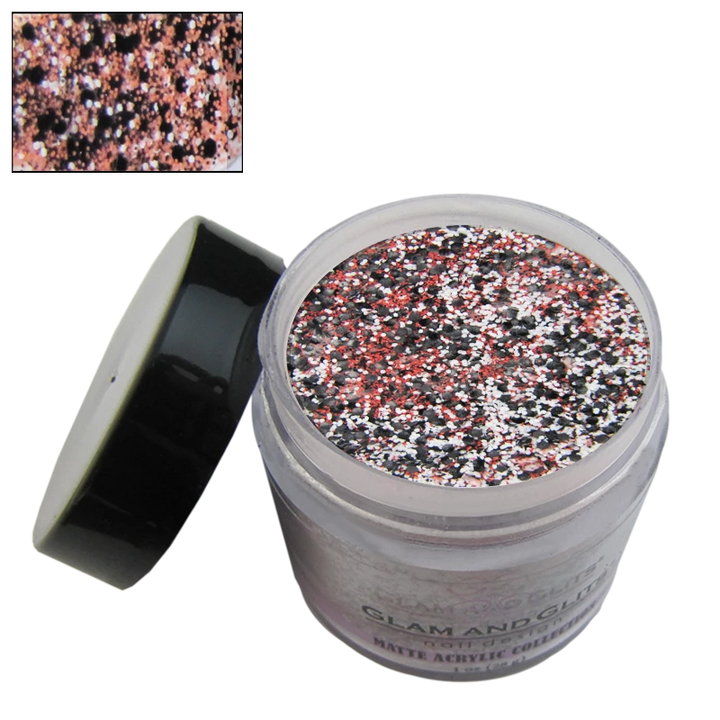 Poudre acrylique matte orange et noir