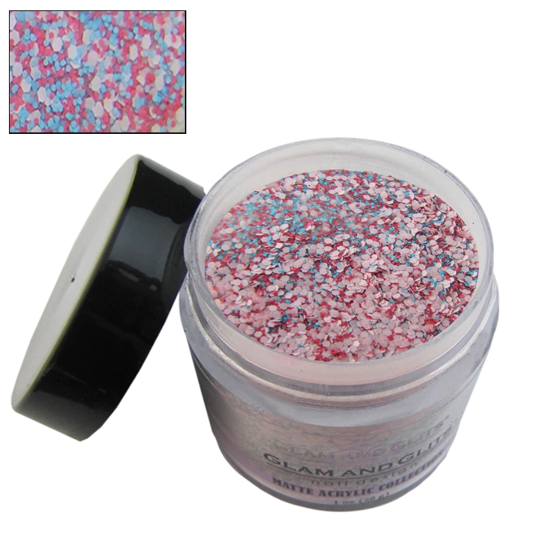 Poudre acrylique matte rose et bleu