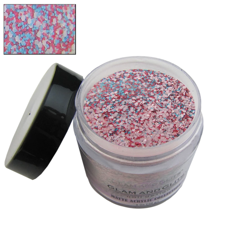 Poudre acrylique matte rose et bleu