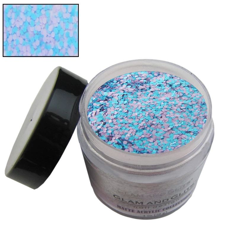 Poudre acrylique matte bleu et rose