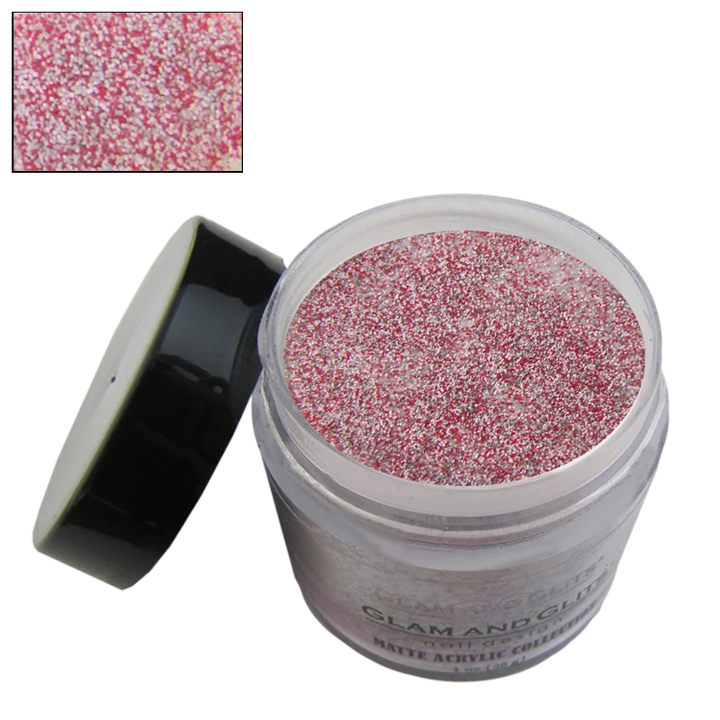 Poudre acrylique matte rouge rose fin