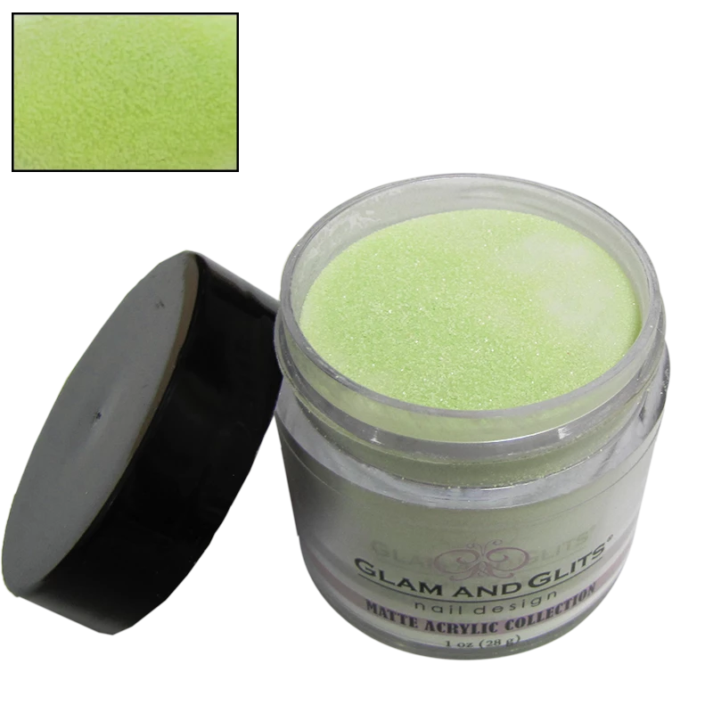 Poudre acrylique matte jaune vert
