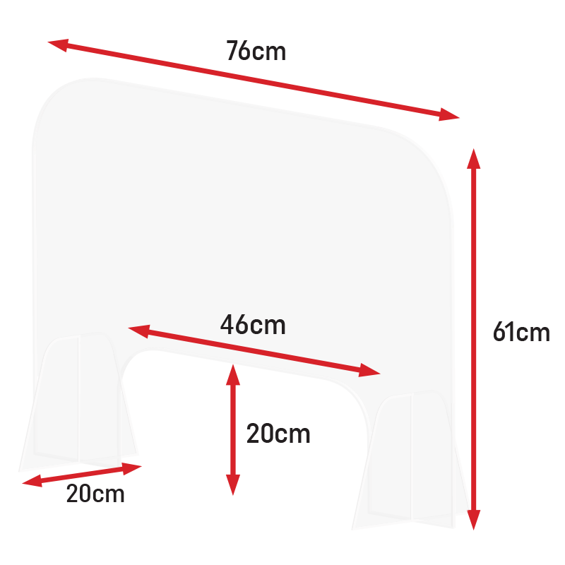 Plexiglass de Protection Autoportant (76cm x 61cm)