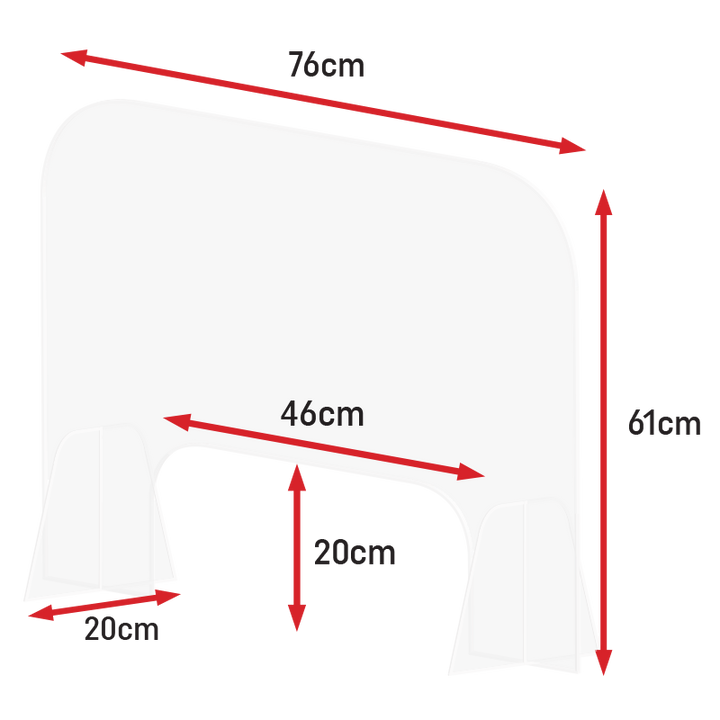 Plexiglass de Protection Autoportant (76cm x 61cm)
