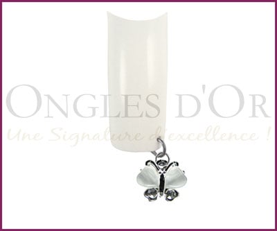 Piercing pour Ongles, Papillon Pierres Blanc/Clair (PO105)