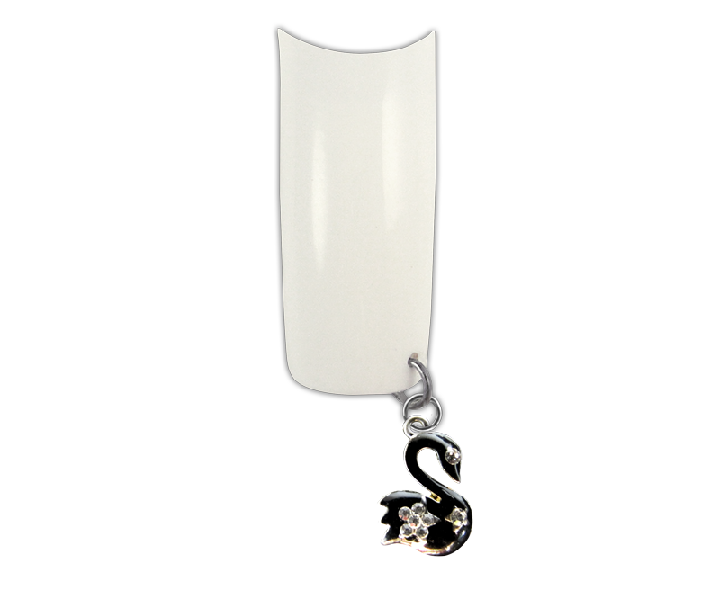 Piercing pour Ongles, Cygne Noir Pierres Claires