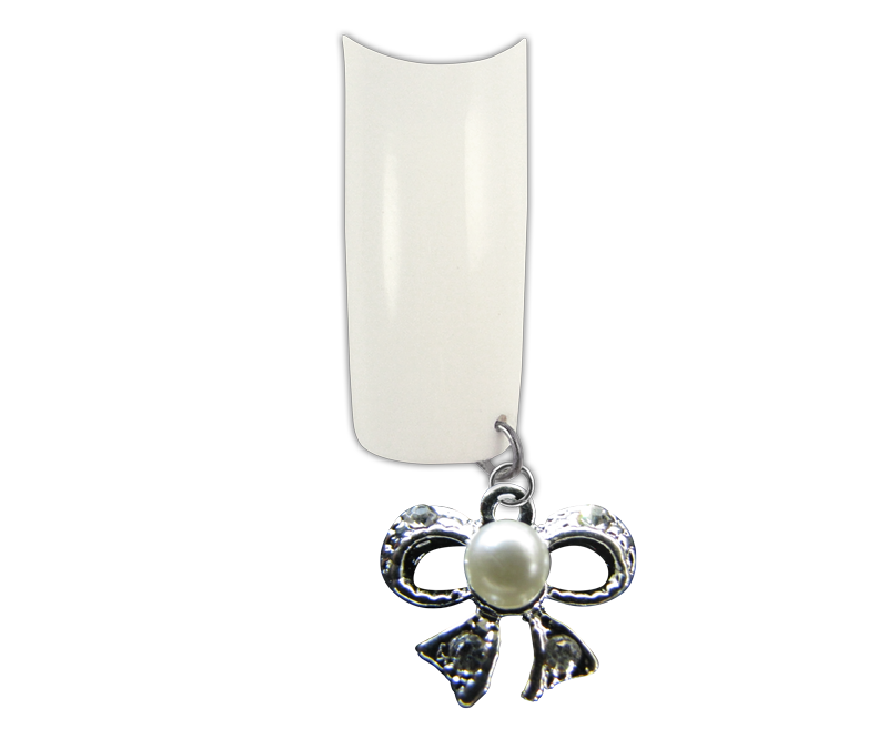 Piercing pour Ongles Boucle Perle et Pierres Claires 