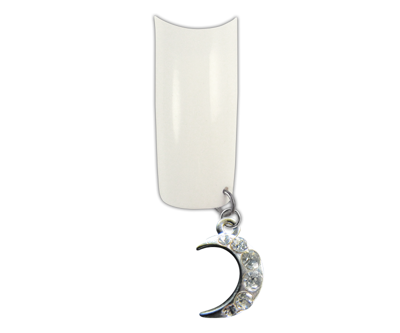 Piercing pour Ongles Lune Argent 5 Pierres Claires 