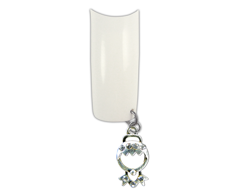 Piercing pour Ongles Argent Pierres Claires