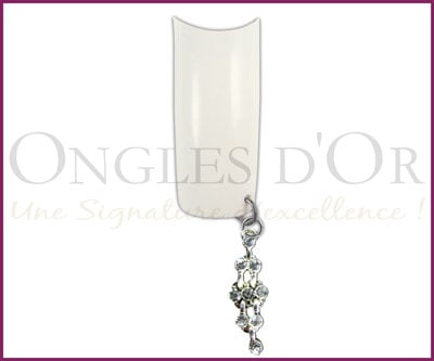 Piercing pour Ongles, Maillons Argent Pierres Claires (149)