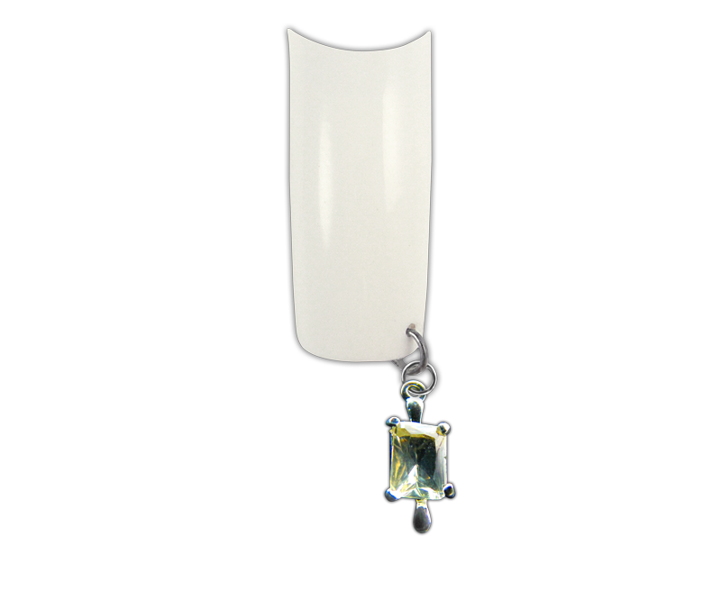 Piercing pour Ongles Rectangle Pierre Jaune Claire 