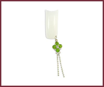 Piercing pour Ongles Étoile Pierre Verte