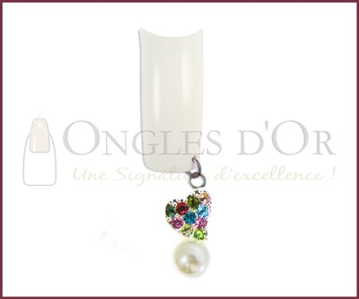 Piercing pour Ongle Coeur Pierres et Perle POQ5
