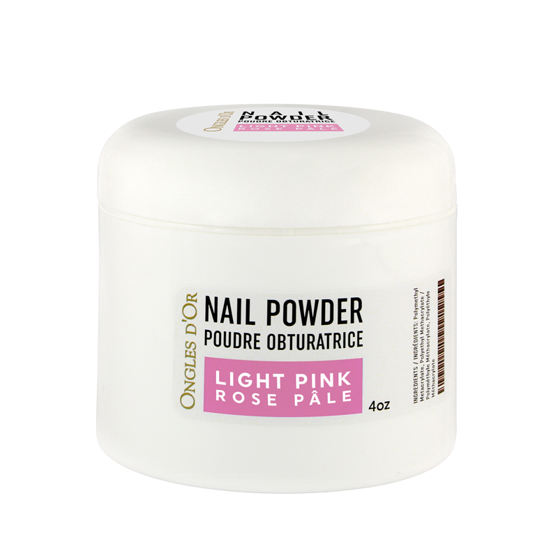 Poudre rose pâle 4oz, light pink powder 4oz, ongles d&