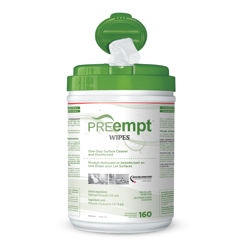 PREempt RTU Lingettes Nettoyantes et désinfectantes pour Surfaces (x 160)