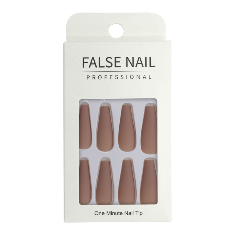 Press-On Nails - False Nail Professional Matte Taupe Coffin 24pcs