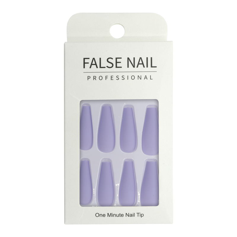 Press-On Nails - False Nail Professional Matte Lilac Coffin 24pcs