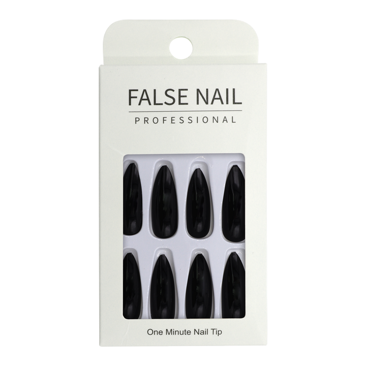 Press-On Nails - False Nail Professional Black Stiletto 24pcs