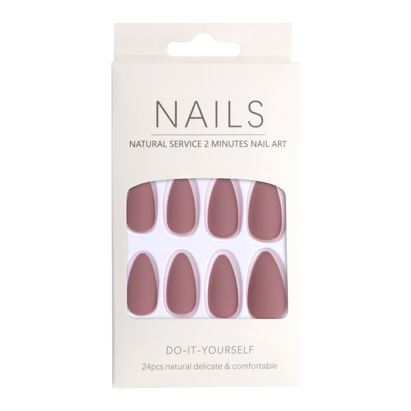 Press-On Nails Matte Dusty Rose Almond 24pcs