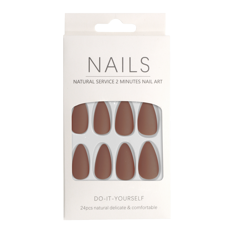 Press-On Nails Matte Brick Almond 24pcs