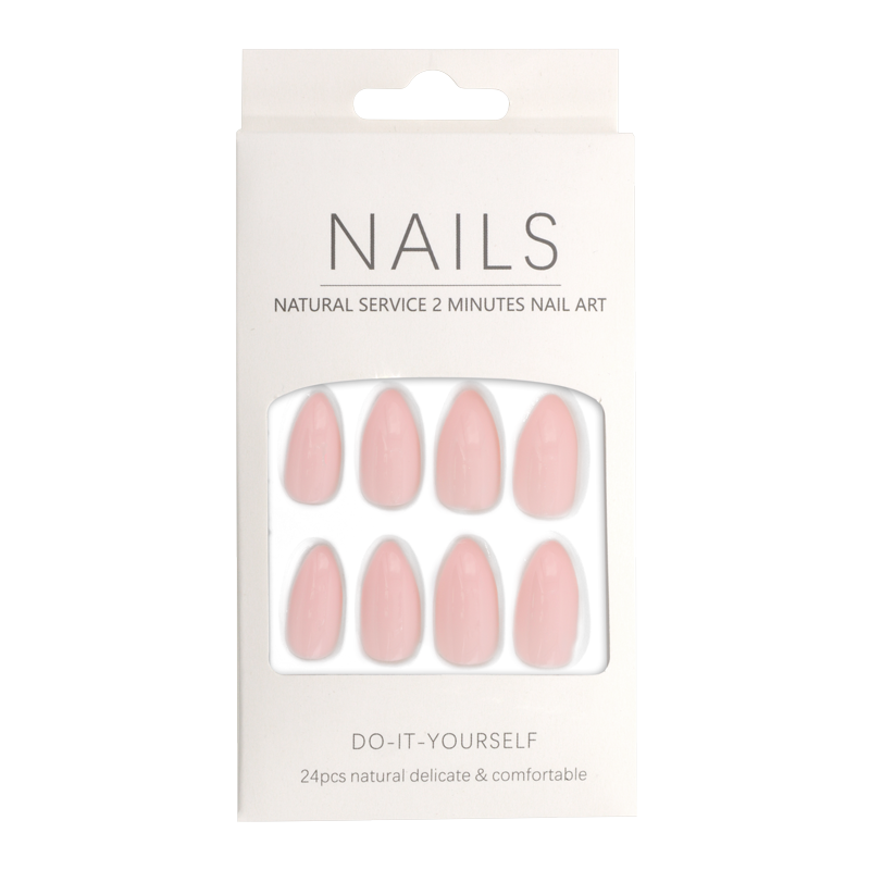 Press-On - Nails Amande Rose Bébé Lustré 24pcs