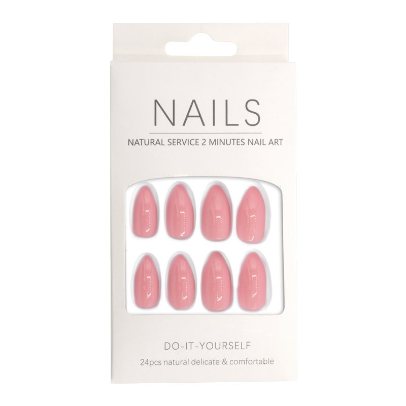 Press-On - Nails Shiny Antique Pink Almond 24pcs