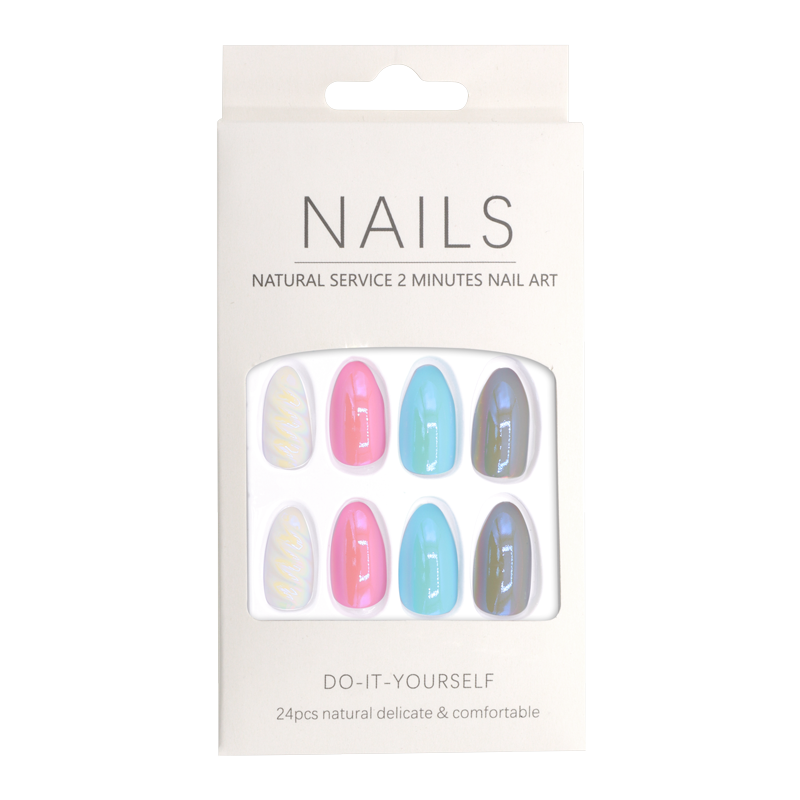 Press-On - Nails Shiny Unicorn Almond 24pcs