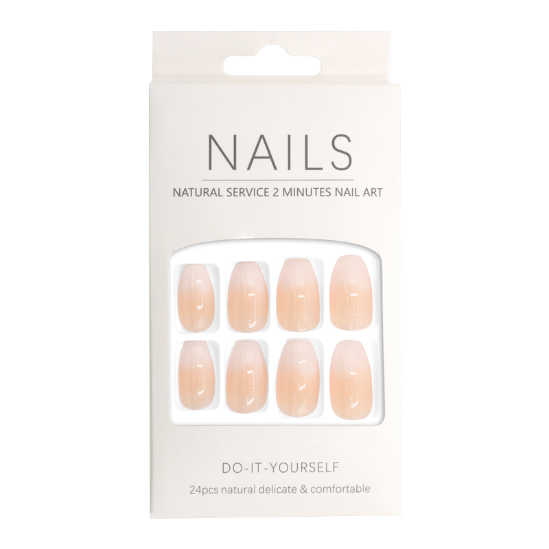 Press-On - Nails Shiny Babyboomer Rounded Square 24pcs