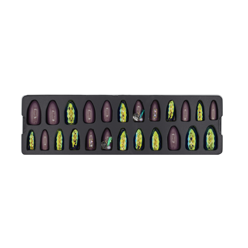 Press-On - Refers to Dazzle Raisin/Vert/Pierres 24pcs