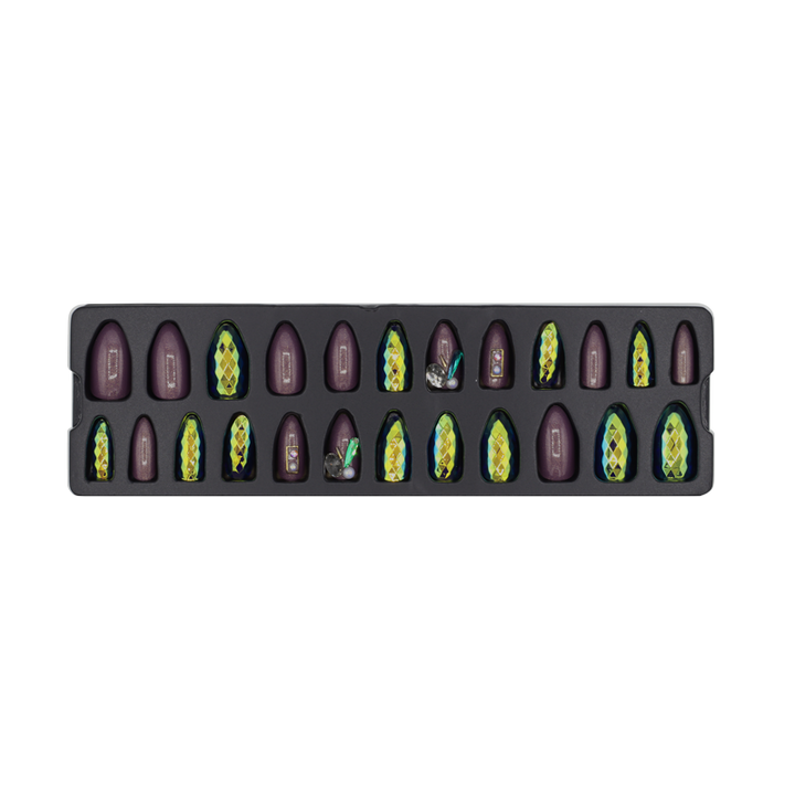 Press-On - Refers to Dazzle Raisin/Vert/Pierres 24pcs