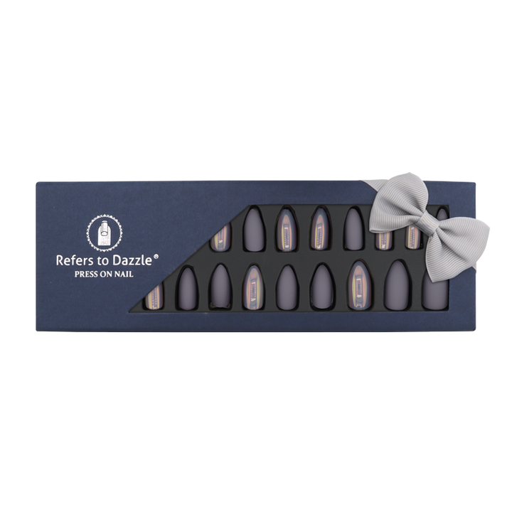 Press-On Nails Refers to Dazzle Mauve Mat faux ongles