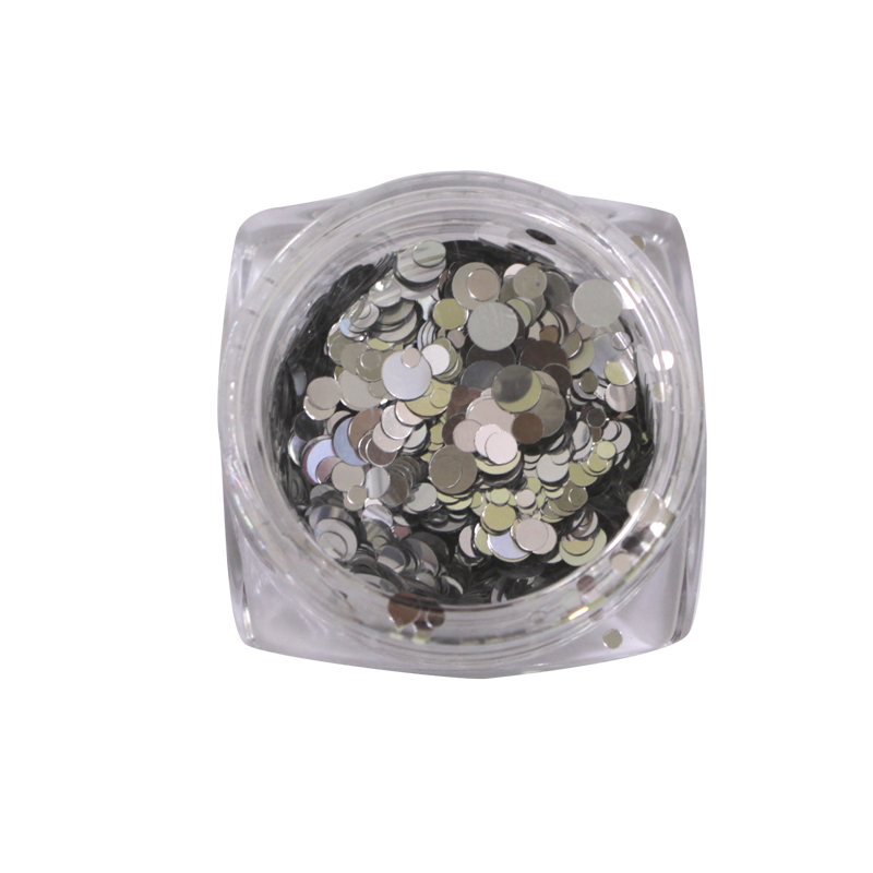 Paillettes Rondes Nail Art Argent